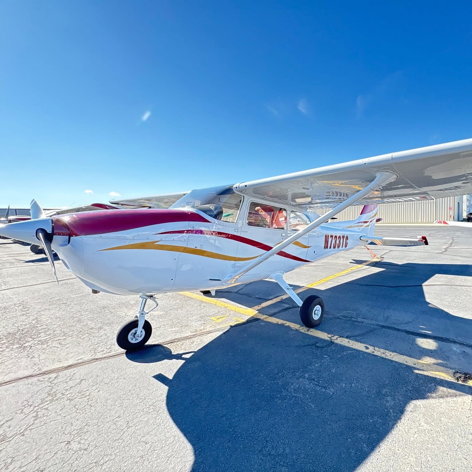 A privately owned Cessna 172N on the ramp -- the kind of aircraft an owner can claim and manage on Aircraft Authority